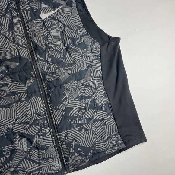 Nike Thermosoft reflective running vest Mens XL Grey Geometric patterns Full Zip - Picture 5 of 11